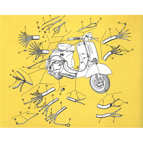 Impianto Elettrico Per Vespa 125 Cc Ts