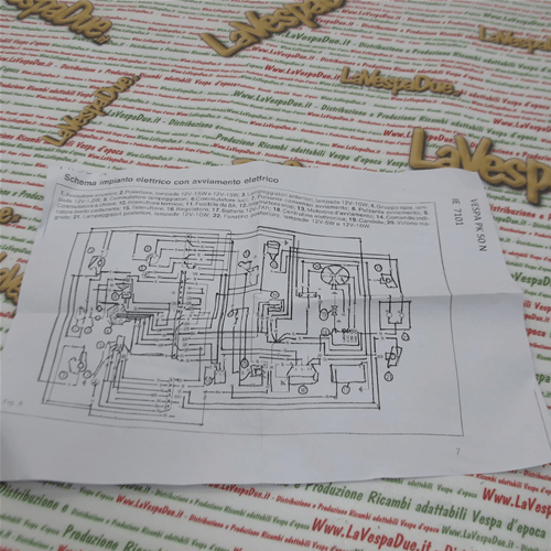 Impianto Elettrico Cablaggio Cavetti Per Vespa Pk 50 N Prodotto Italiano Artigianale