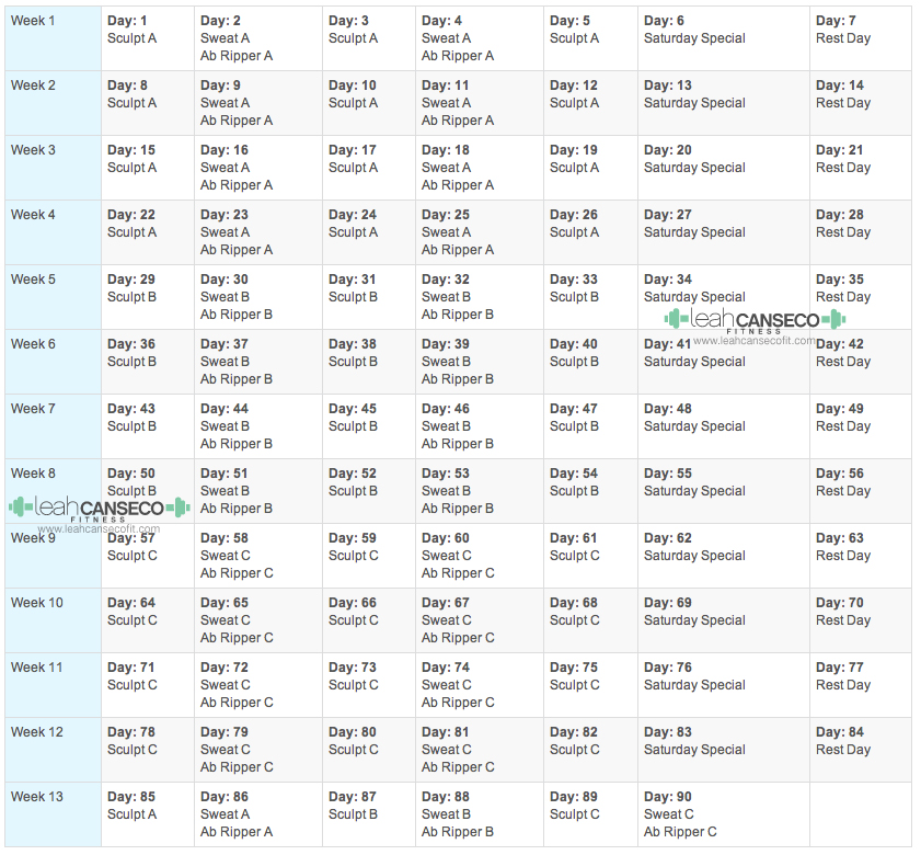 printable ript90 fit calendar blank workout schedule for women free