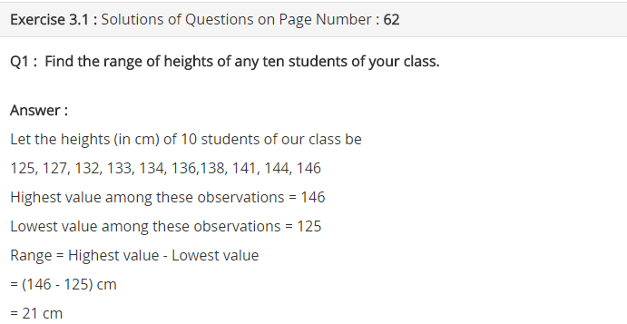 NCERT Solutions for Class 7 Maths Chapter 3 Data Handling Ex 3.1 Q1