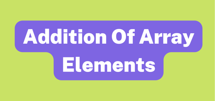 Addition of array elements in C