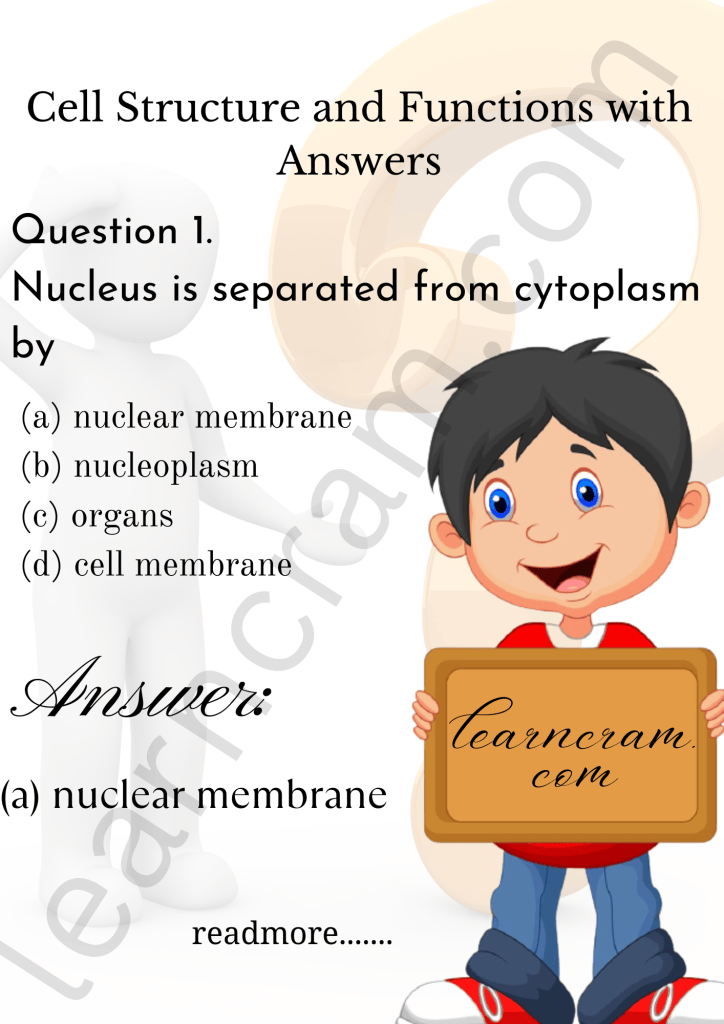 Cell Structure and Functions with Answers