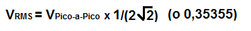 Fórmula de voltaje RMS del voltaje pico a pico