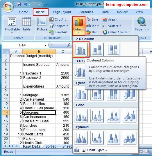 Microsoft Excel 2007 Tutorial Insert Tab Softknowledge S Blog