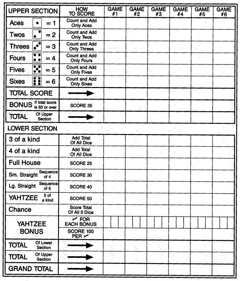 free printable yahtzee sheets learning printable
