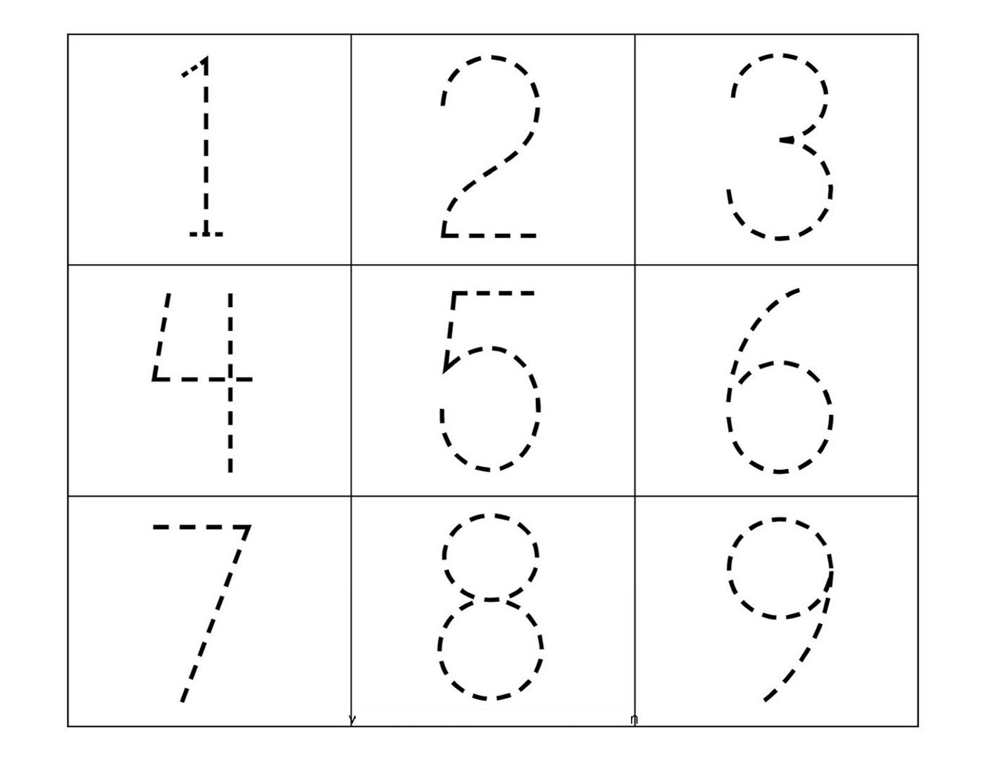 numbers 1 5 traceable learning printable