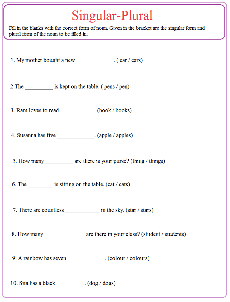Worksheets for grade 1