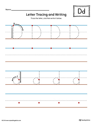 letter d tracing printable worksheet color myteachingstation com