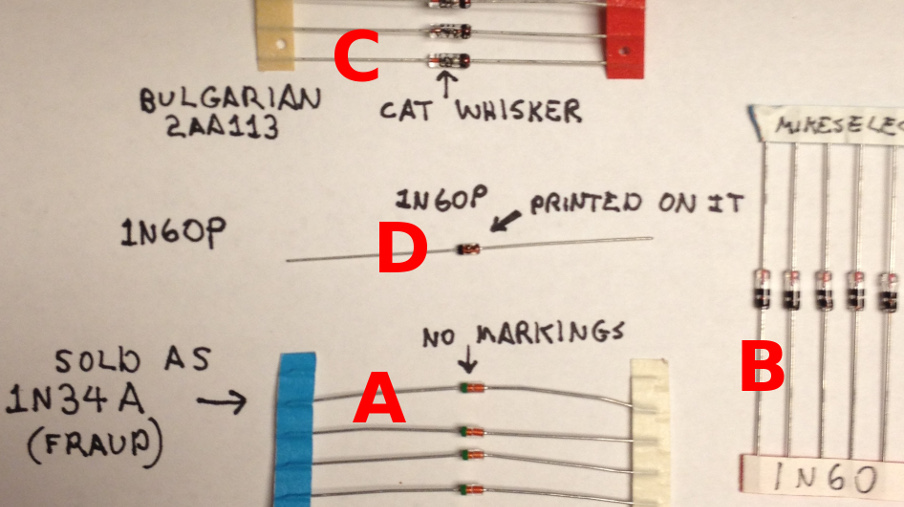 1n270 Point Contact Germanium Diode Crystal Radio Glass Casing 1n34 A Upgrade