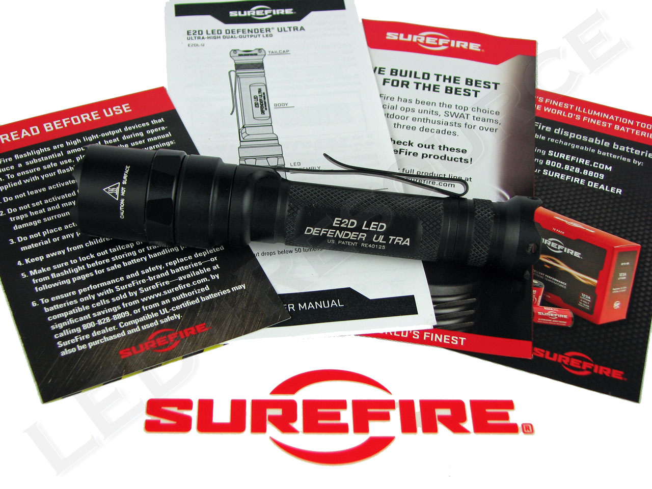 Surefire Edcl1 T 500 Lumen Tactical Edc Flashlight Bundle With 6 Extra Surefire Cr123 And 2 Lightjunction Battery Cases 