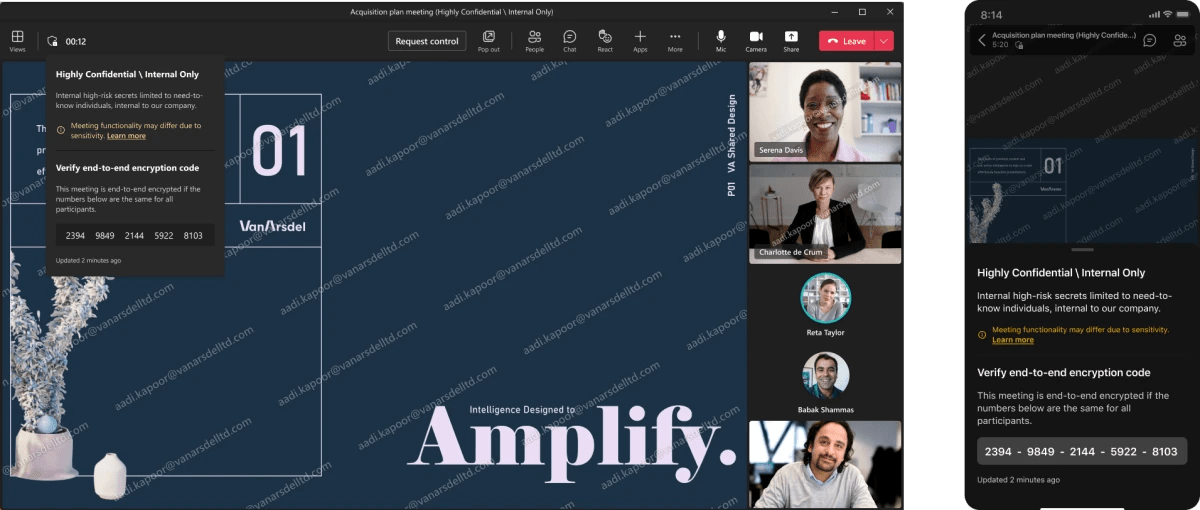 Microsoft Teams Premium: filigranes et options de confidentialité