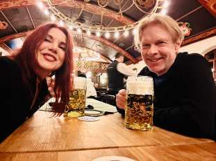 Lee Aaron with husband John Cody enjoying a pint in Munich 2024-11-10 When in Bavaria…😜 A couple of groovy days in Munich reacquainting ourselves with German culture. I’m not a beer drinker, but this place - Augustiner-Keller - is renowned for its wood cask aged beers (including non-alcoholic varieties!) and the food is delish! 😉 #Germany #tourist #fun #IfNotNowWhen