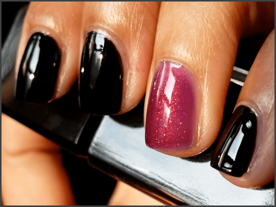 Ring finger nail polish