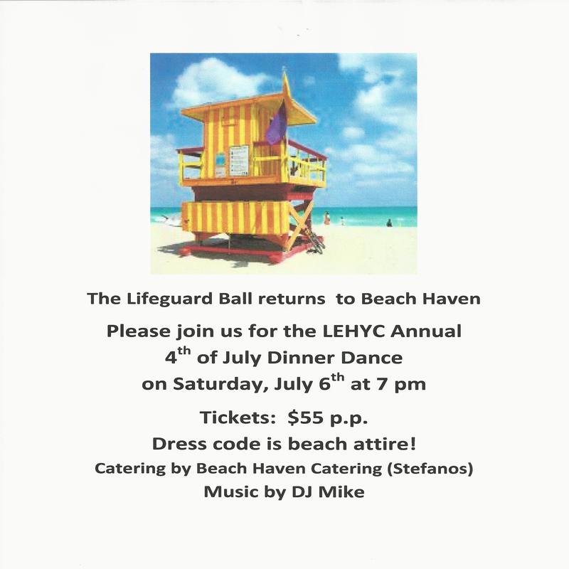Little Egg Harbor Yacht Club Calendar Event Life Guard Party Dinner Dance Beach Attire