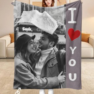 1 pezzo di coperta di flanella personalizzata con foto: regalo ideale per Natale, Halloween, compleanno e anniversario, morbida, calda, scozzese e delicata sulla pelle, adatta per divano letto, auto, campeggio, ufficio, decorazione domestica 1