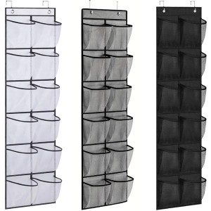 12 tasche sopra la porta organizer per scarpe grandi tasche a rete con 2 ganci borsa portaoggetti per scarpiera in tessuto trasparente per camera da letto 1