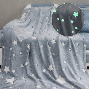 1 pezzo di coperta da tiro con luna che si illumina al buio per ragazzi e ragazze, coperta luminosa per compleanno per bambini piccoli, coperte morbide e accoglienti 1