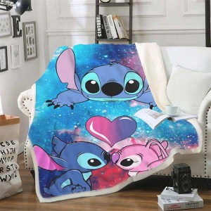 Coperta per bambini Stitch Disney Flanella ispessita Coperta invernale Sherpa Animazione Aria condizionata Coperta per pisolino Copriletto per divano 1