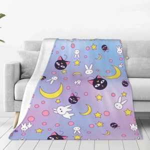 Coperta super morbida da viaggio per ufficio S-Sailor M-Moon Anime C Coperta da tiro Copriletto in flanella per camera da letto Novità Copridivano per divano letto 1