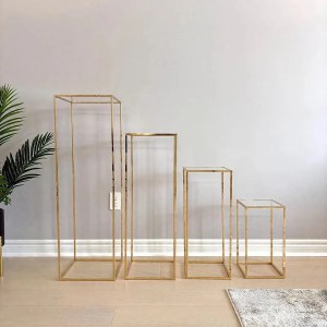 Portafiori rimovibile in ferro dorato di 4 dimensioni | Centrotavola per matrimoni Vaso Decorazione scenica in metallo per eventi di anniversario di feste 2025 1