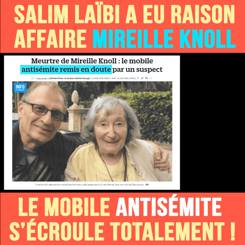 Affaire Mireille Knoll : le mobile antisémite s’écroule totalement !