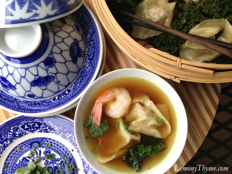 Wonton Soup with Shrimp & Kale