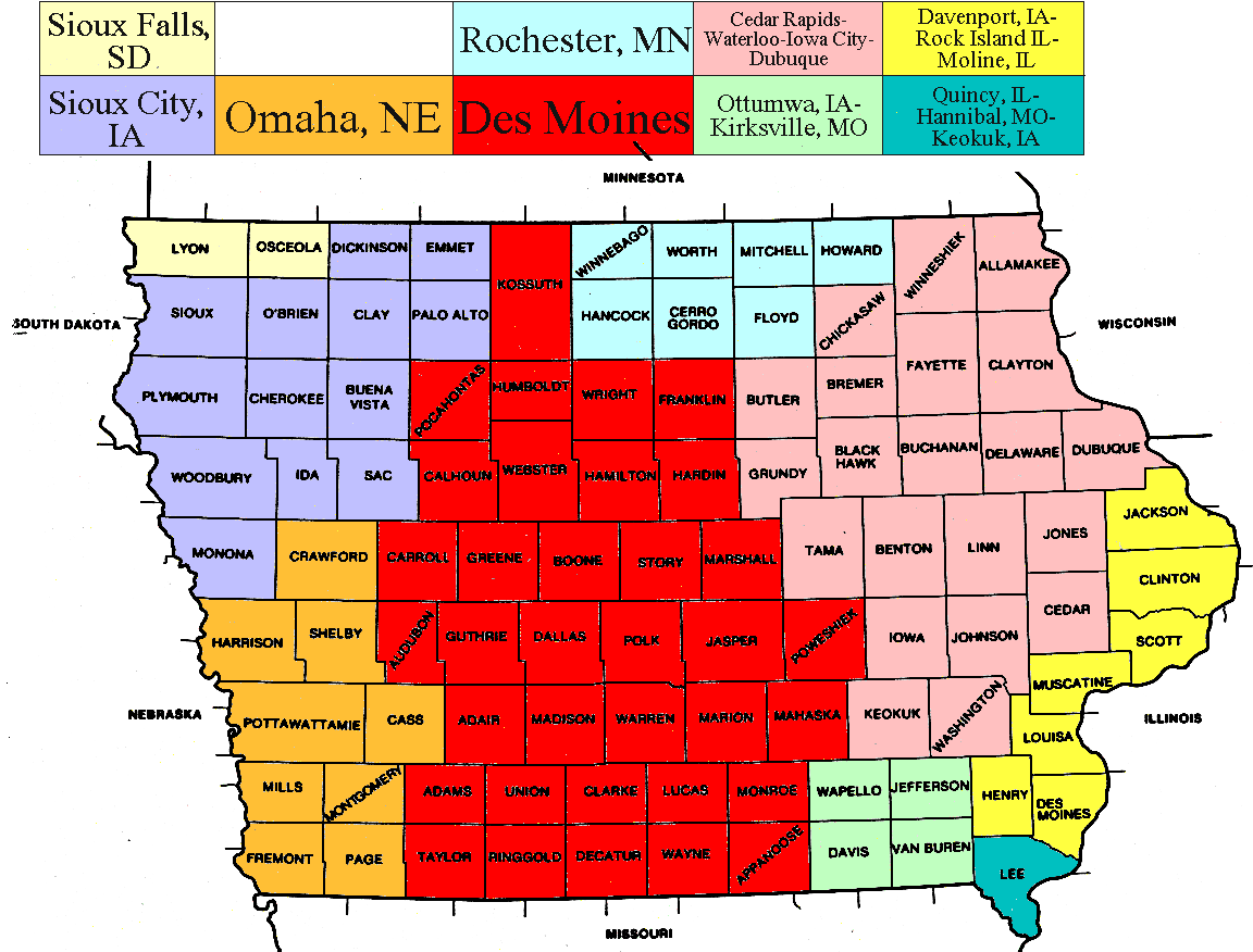 TV Market Maps Iowa 