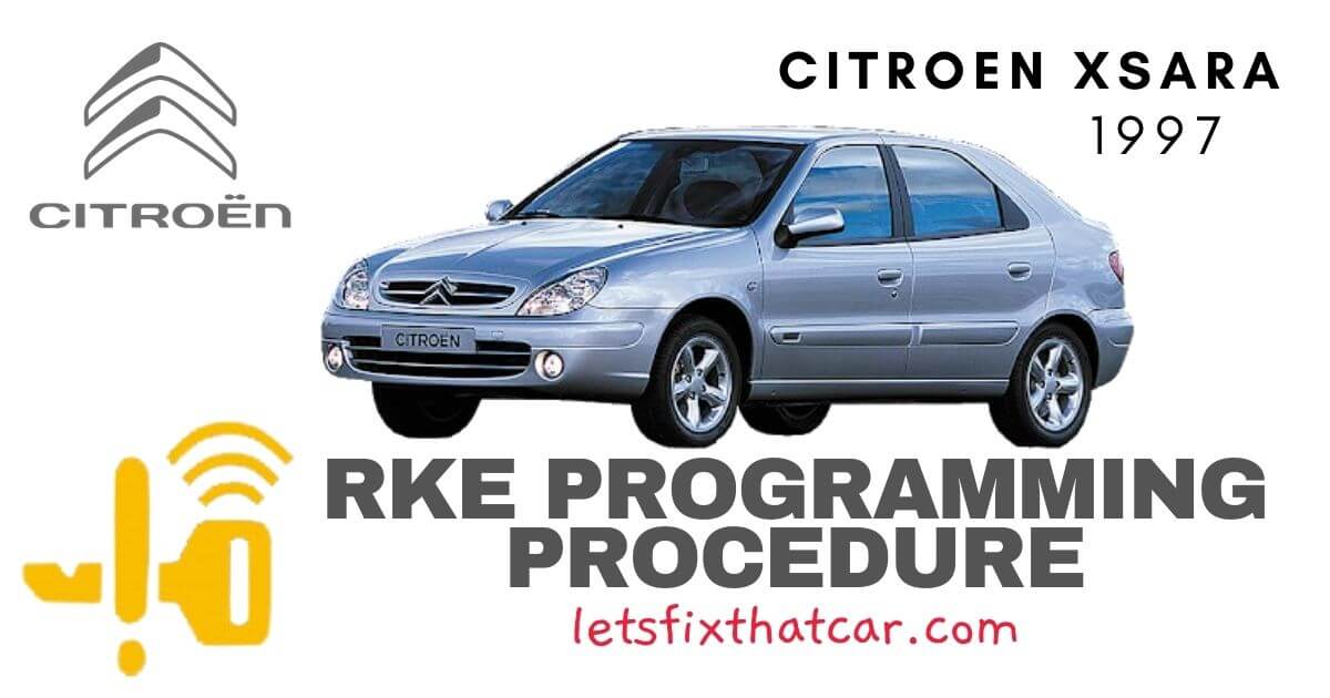 KeyFob RKE Programming Procedure-Citroen Xsara 1997