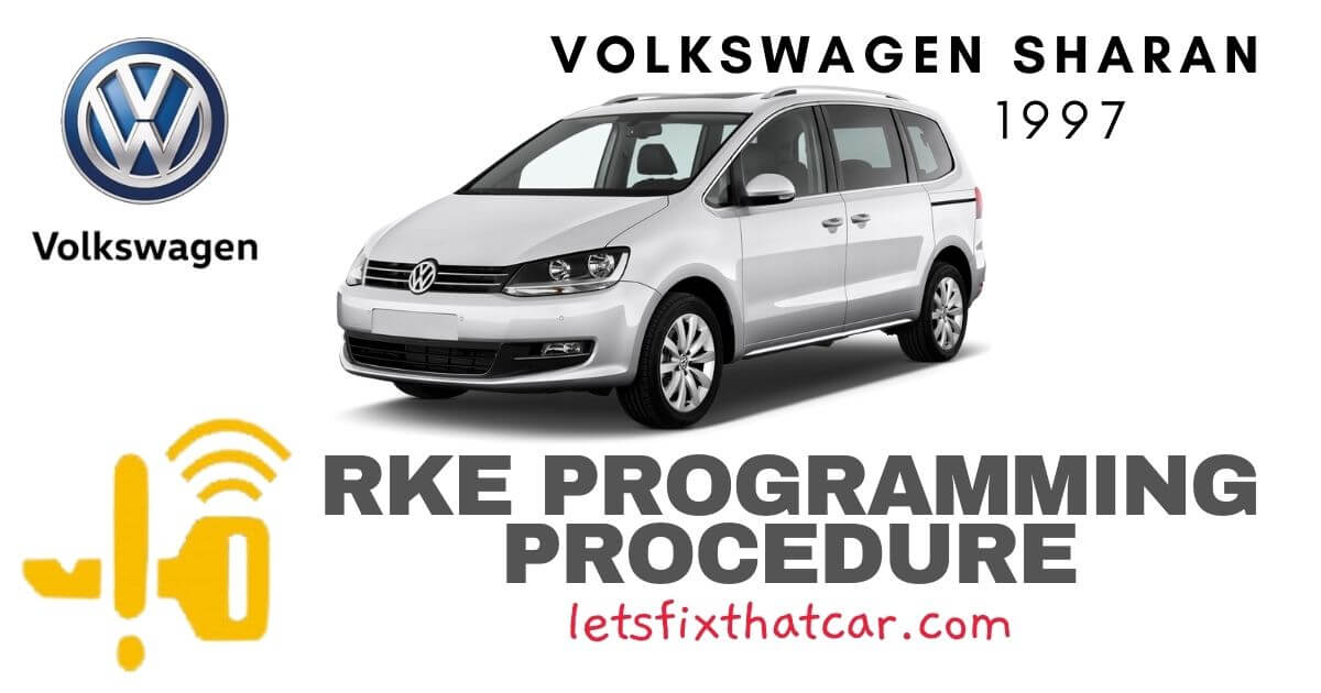KeyFob RKE Programming Procedure-Volkswagen Sharan 1997