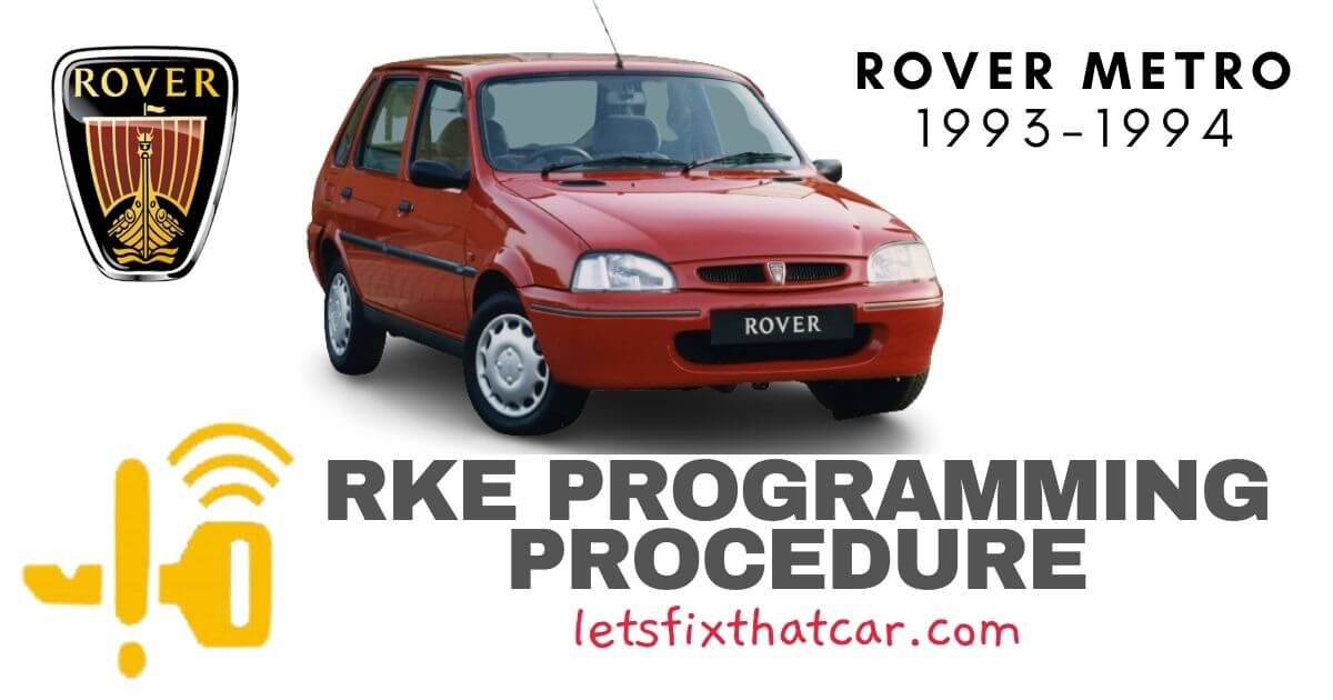 KeyFob RKE Programming Procedure-Rover Metro 1993-1994