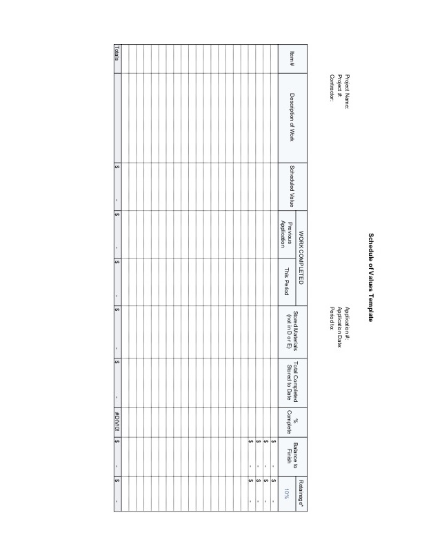 Enter your official identification and contact details. Schedule Of Values Template In Excel Free Download