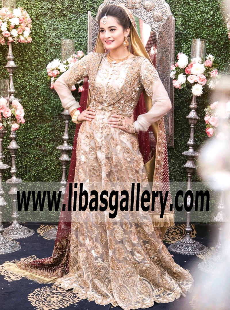 See Aiman Khan And Muneeb Butt Dreamy Wedding Dresses Beautiful Designs With Delicate Styles Step Into