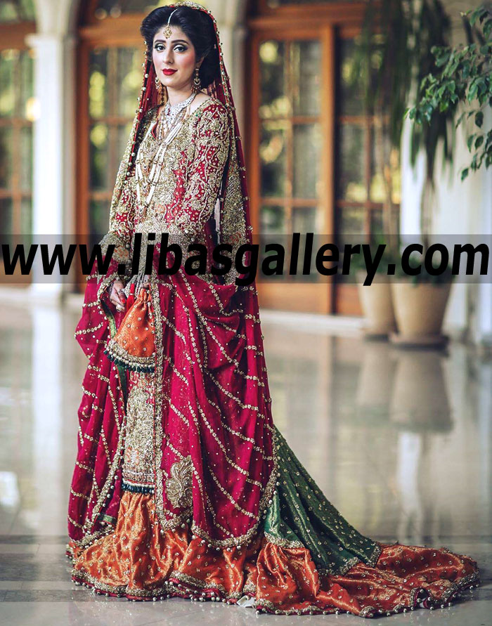 Pakistani Bridal Outfits Asian Bridal Gharara For Wedding Nikkah Sikh Wedding Online In Eaton Ohio Us Shop Pakistani Indian Bridal Wear Online Bridal Outfits Retail Store Wedding Bride Groom Designer Dresses Boutique