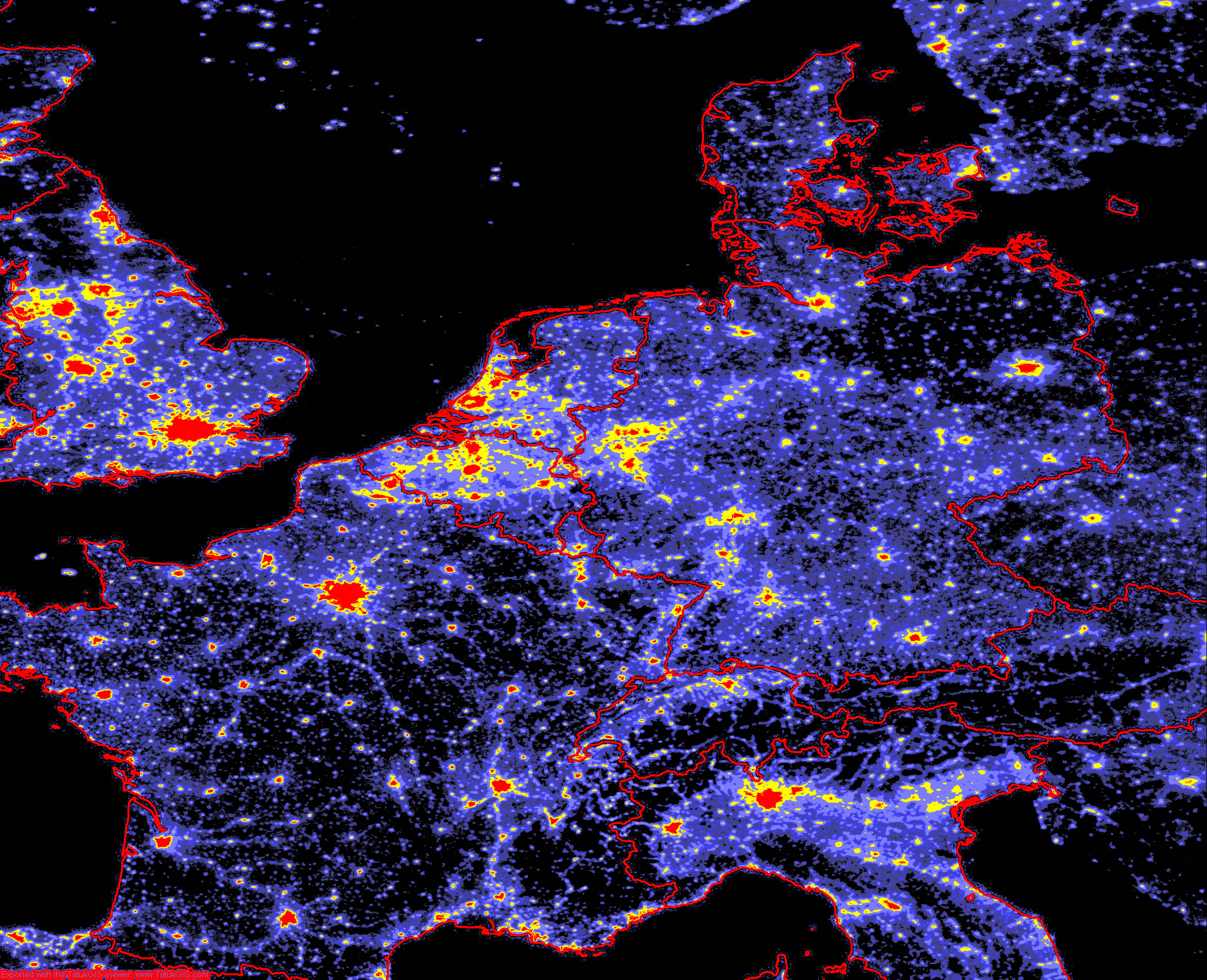 Light Pollution Map 1997 Eu C Gr 