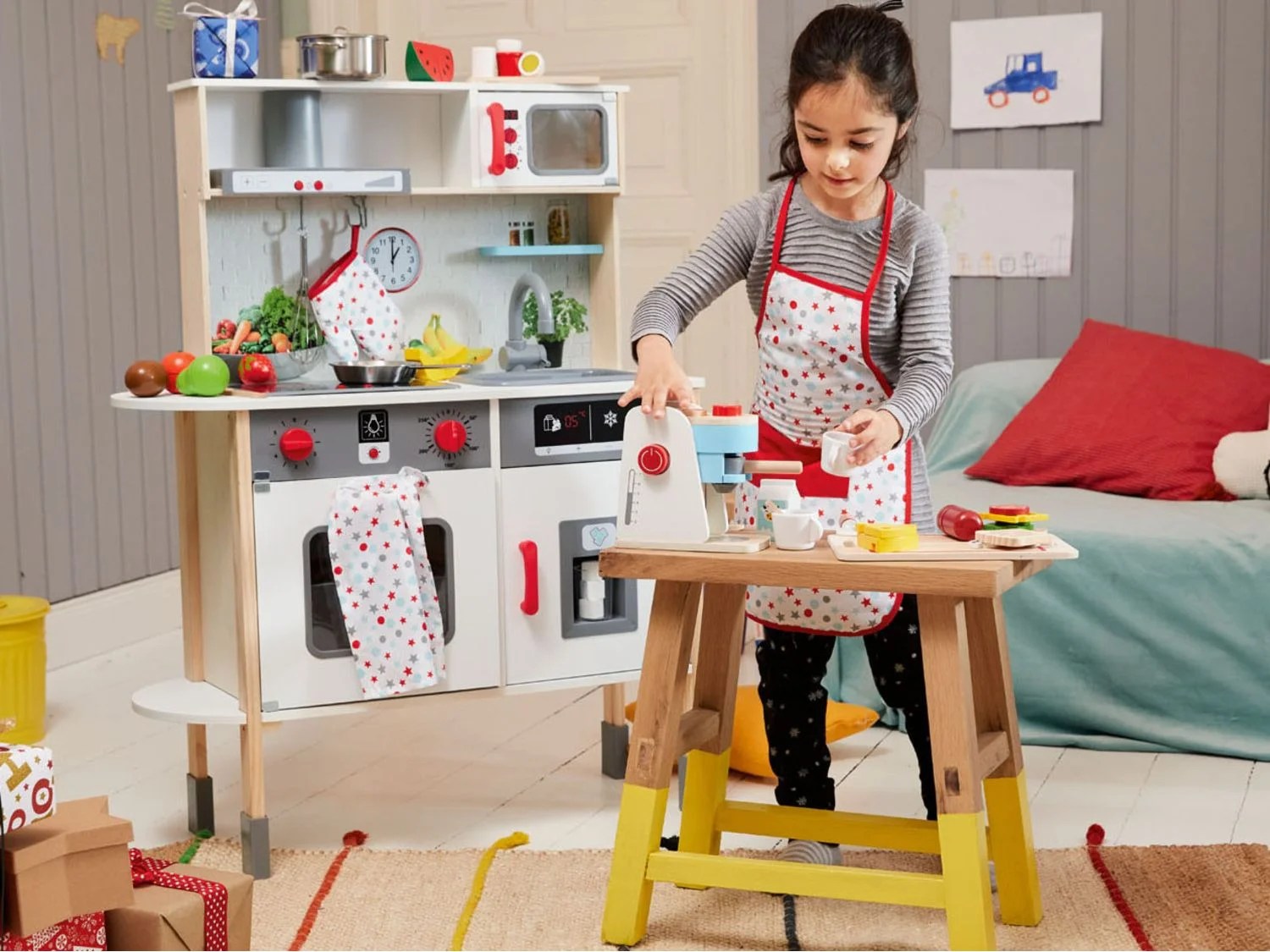 Structure solide en bois véritable. Playtive Cuisine en bois acheter en ligne sur Lidl.be