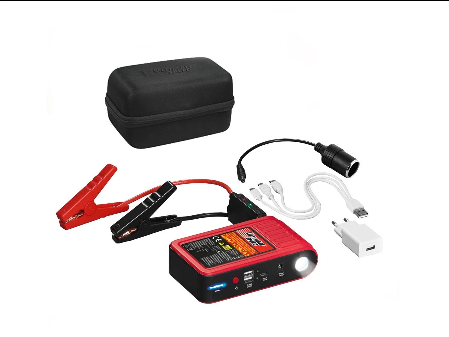 ULTIMATE SPEED® Chargeur Powerbank 12 000 mAh avec aide au démarrage - Lidl .be