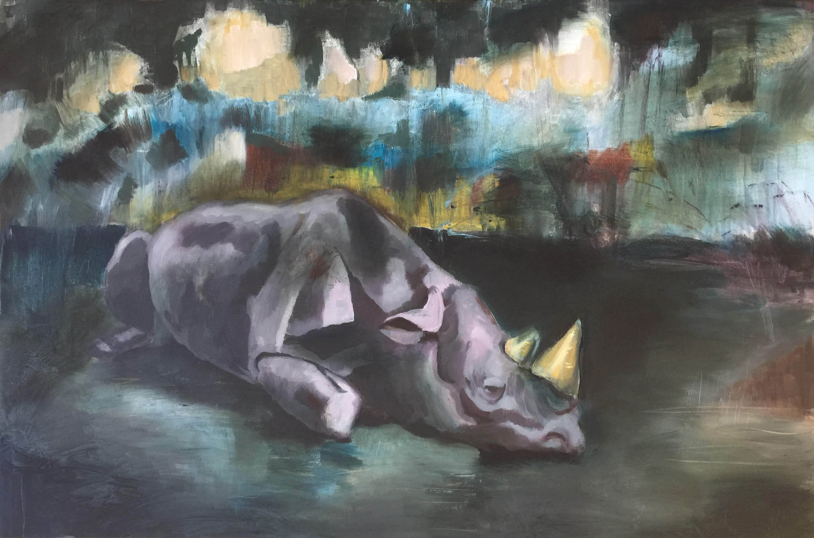2018 Rhino 80x120 Oil on Canvas