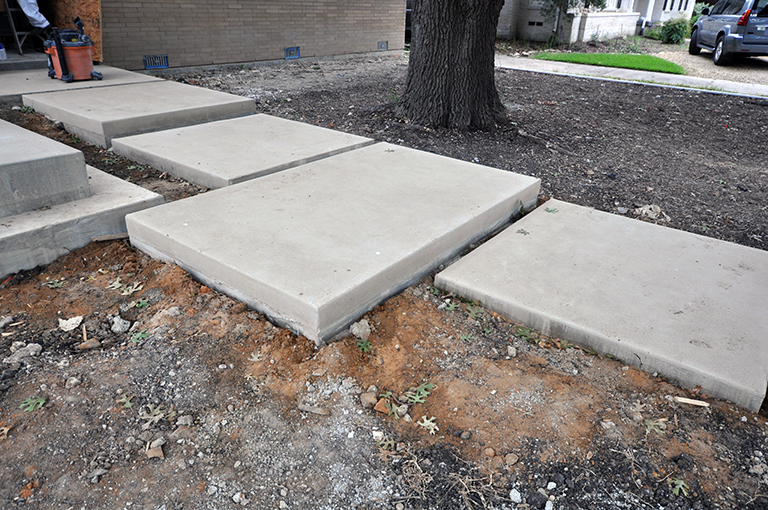 concrete sidewalk floating pads Life of an Architect