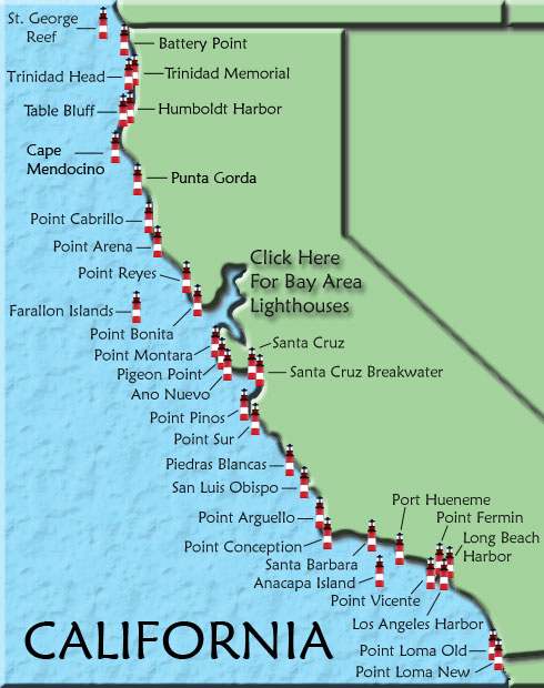 California Coast Map Ca State 