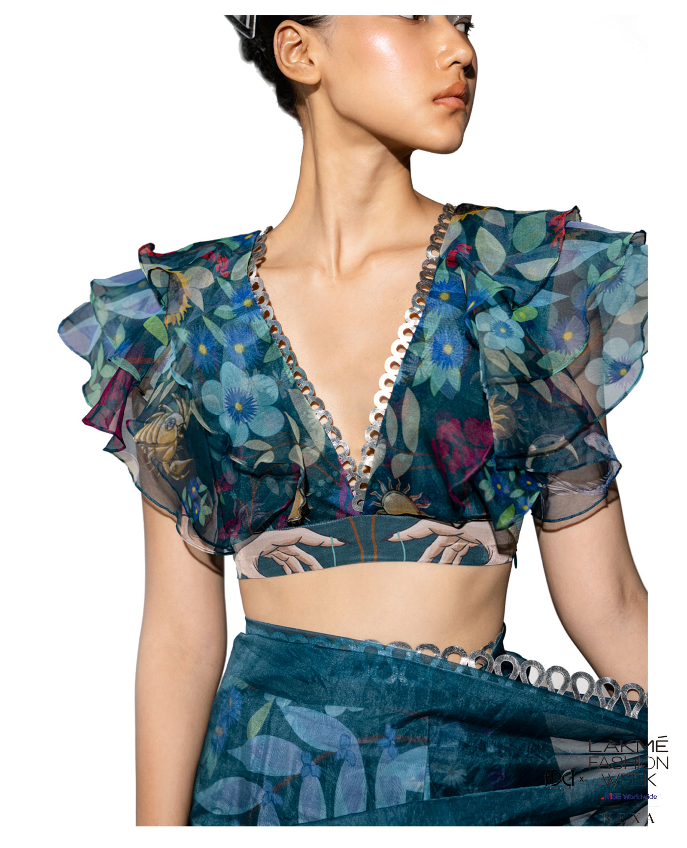 organza ruffle blouse