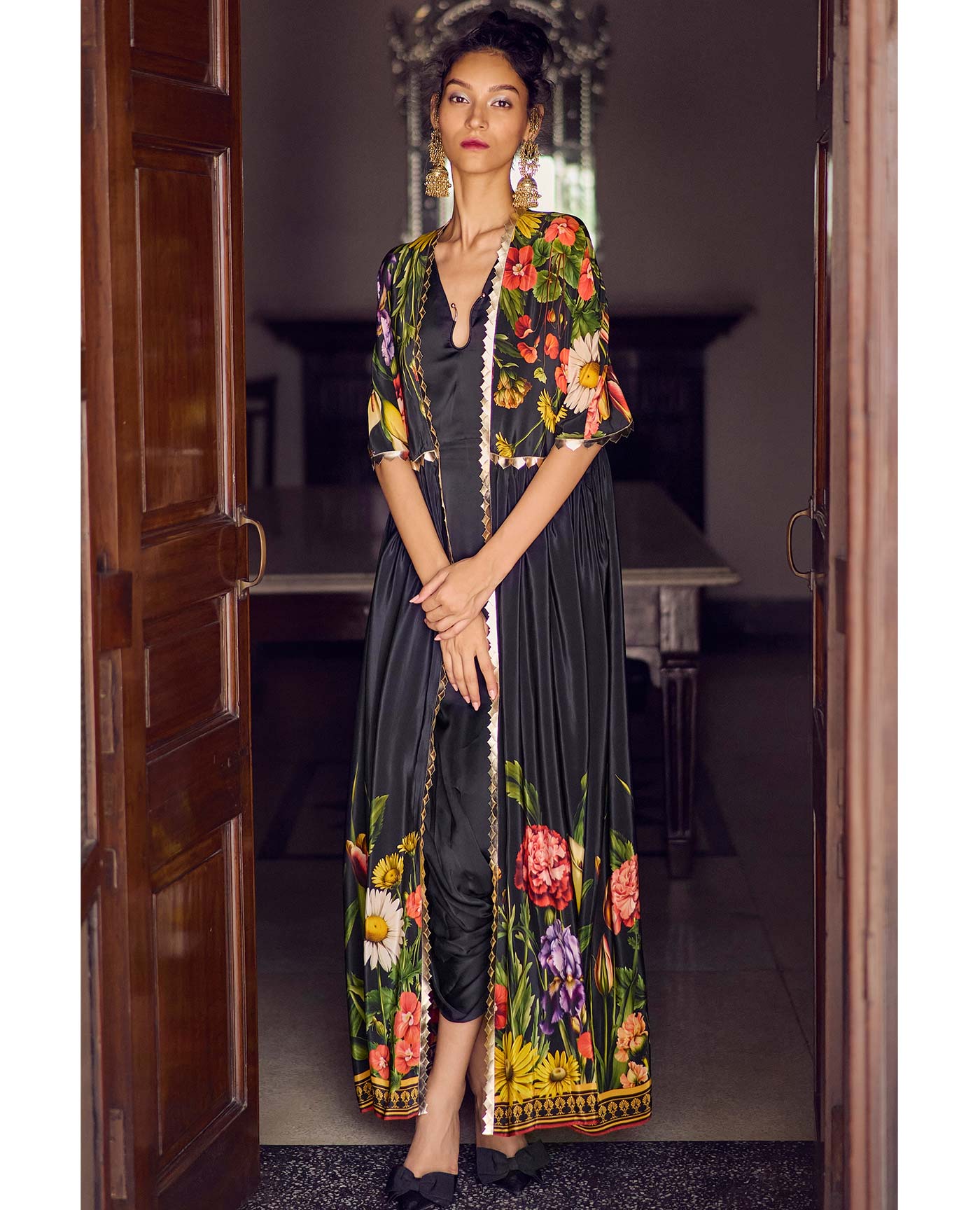 Embroidered Cape Jacket and Draped Dress - Limerickstore