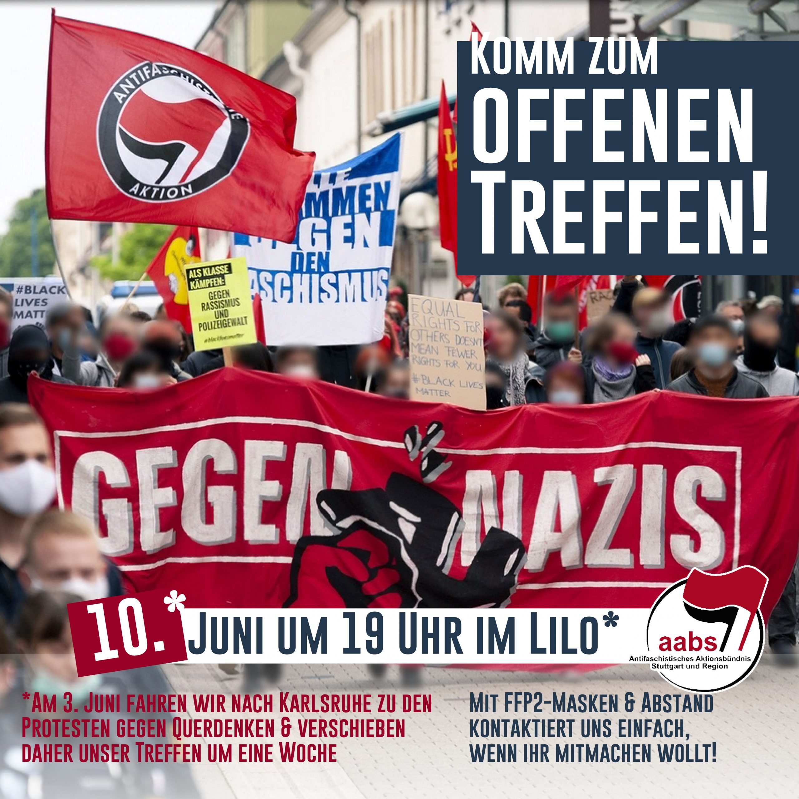 Auf 10. Juni verschoben: Treffen vom Antifaschistischen Aktionsbündnis