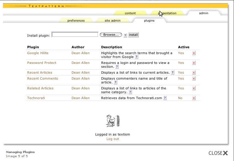 Textpattern - small content management system - LinuxLinks