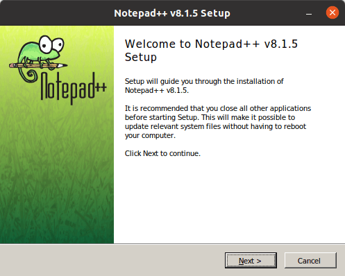 Wine - Notepad++