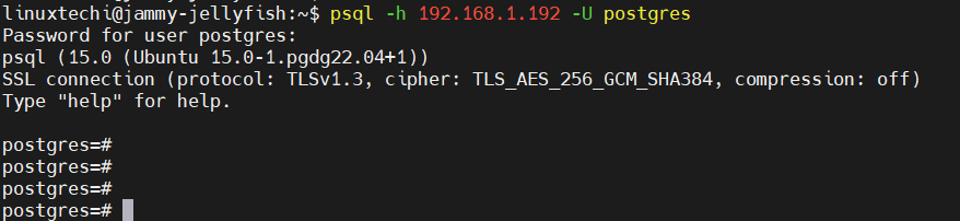 Adım Adım Ubuntu 22.04 Üzerinde PostgreSQL 15 Kurulumu 8 Remote-Connection-PostgreSQL-Command
