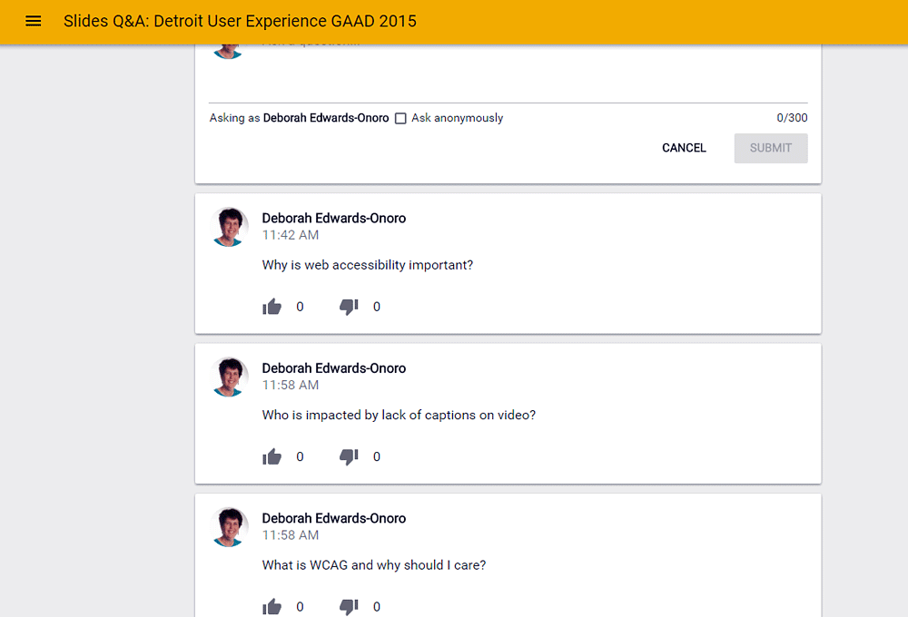 List of questions asked in Google Q&A