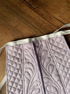 twill tape pinned to top