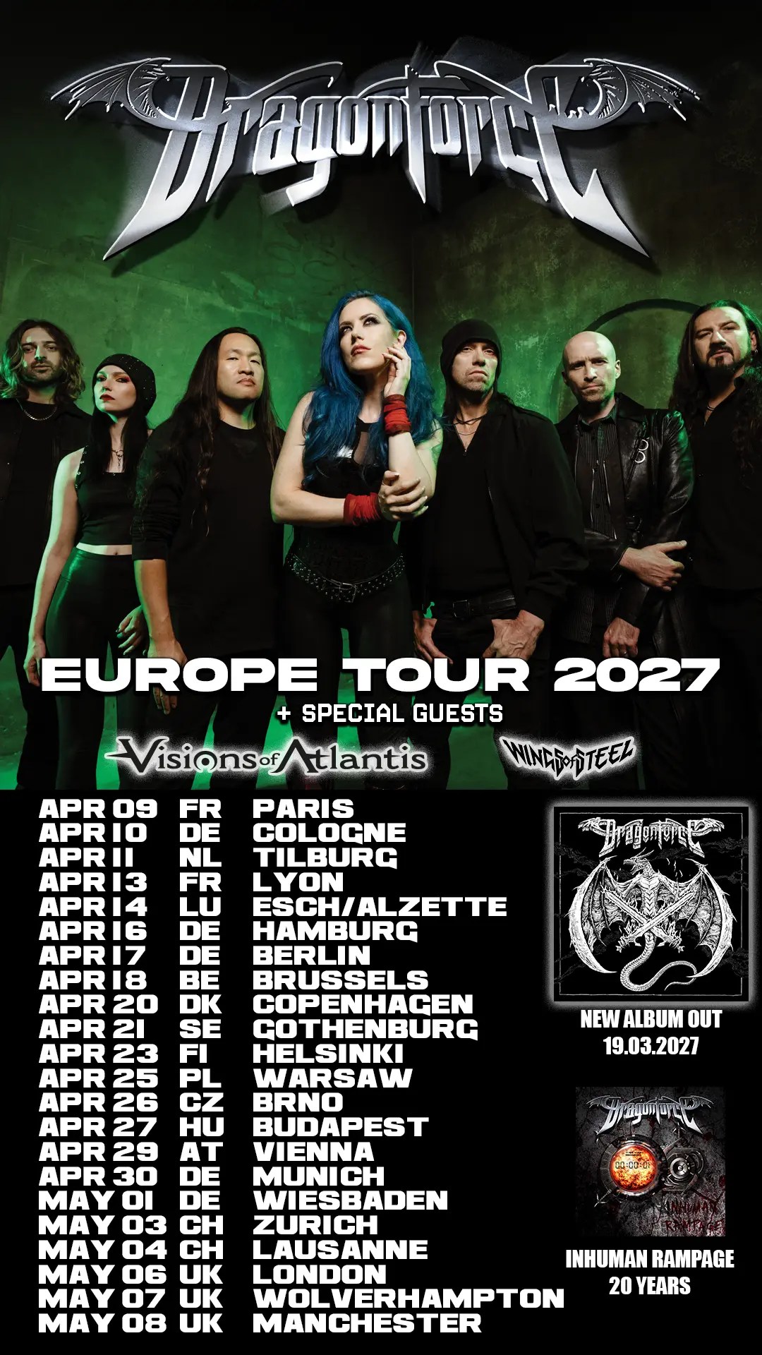DragonForce - Europe Tour 2027