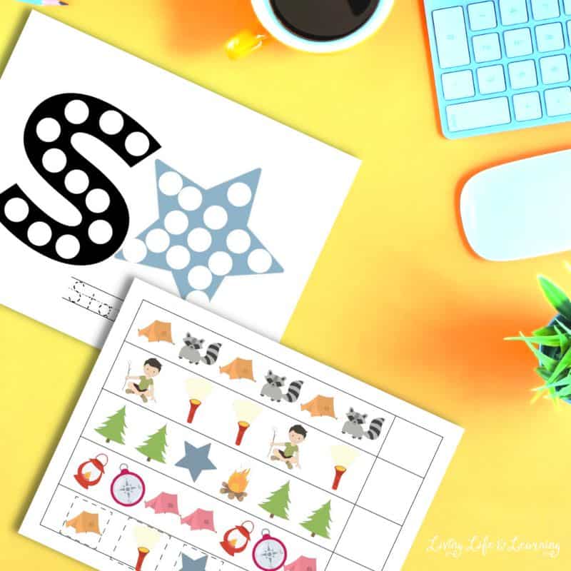 camping preschool printables