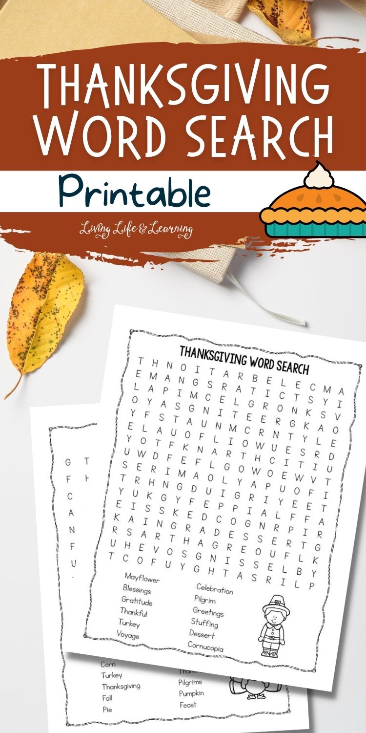 Thanksgiving word search printable